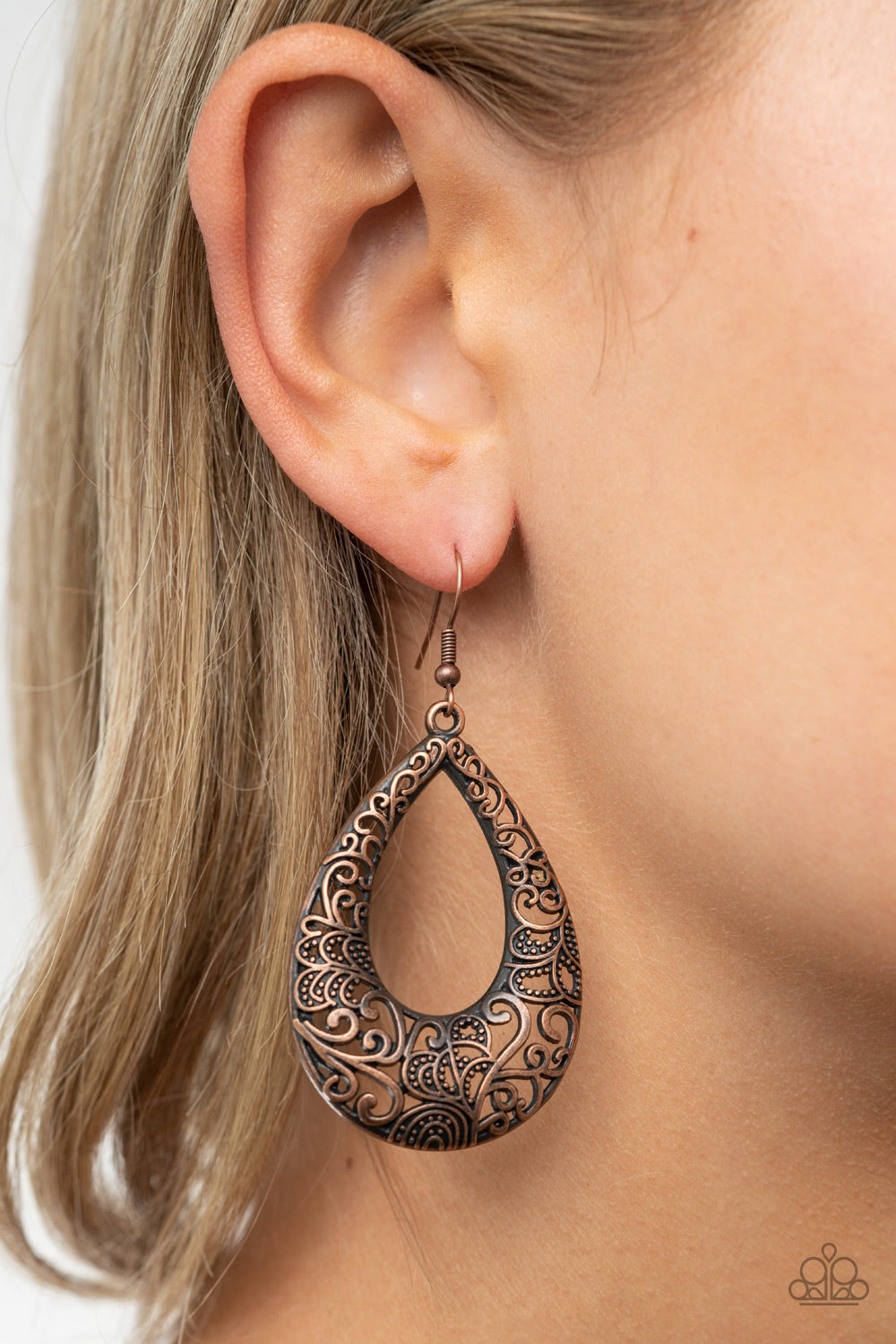 Copper shop earrings paparazzi