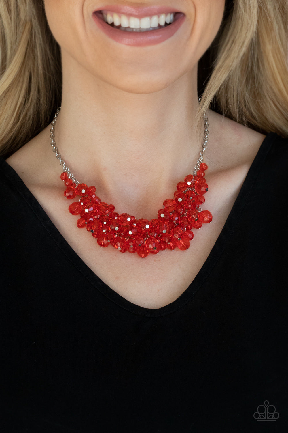 Paparazzi red on sale bead necklace