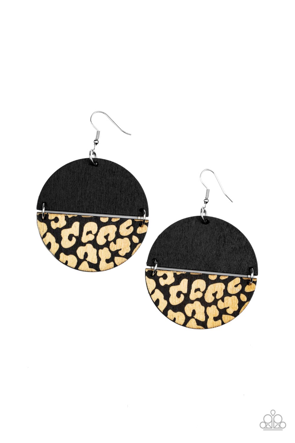 Paparazzi Jungle Catwalk Black ✧ Wood Earrings