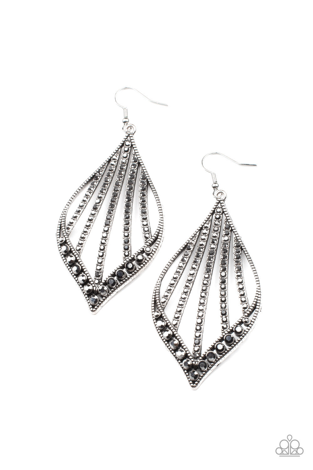 Paparazzi Accessories - Embellished Edge - Silver Earrings