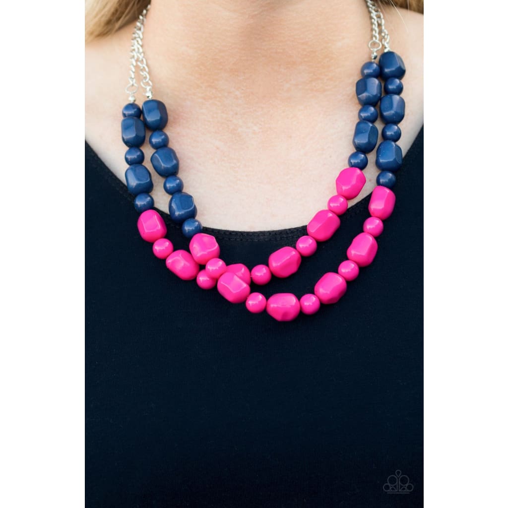 Pink bead deals necklace paparazzi