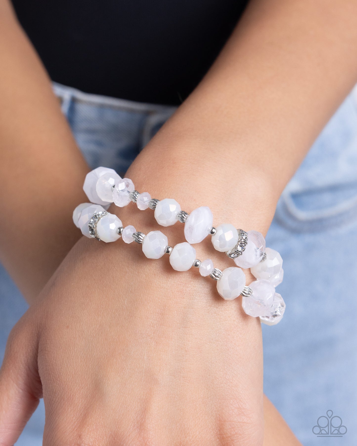 Paparazzi Faceted Fairy Tale - White Bracelet