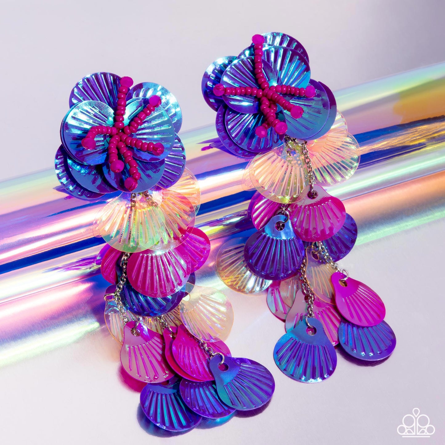 Paparazzi Under the Waves - Purple Earrings July 2024 Life of the Party