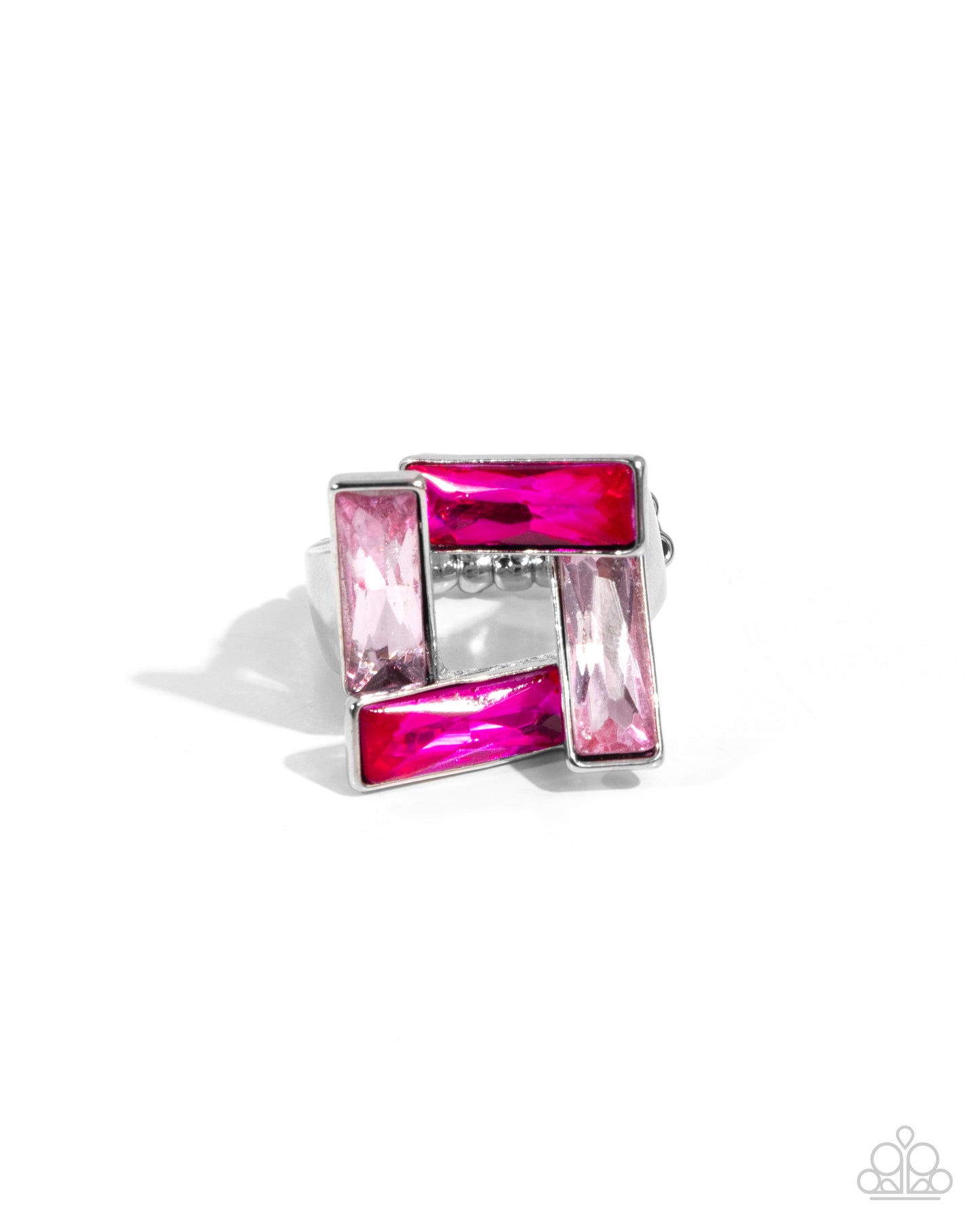 Paparazzi Sinuous Square - Pink Ring