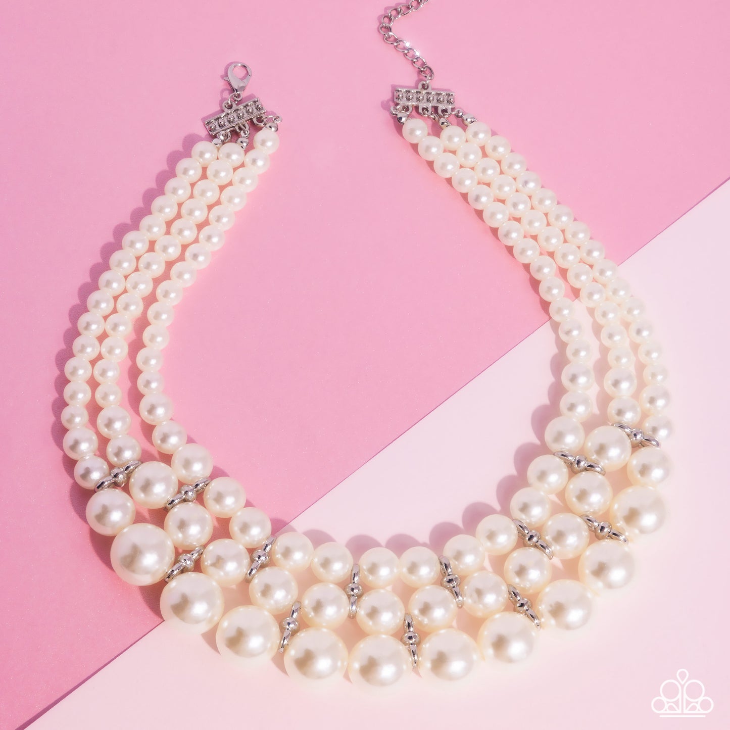 Paparazzi Glossy Gala - White Pearl Necklace