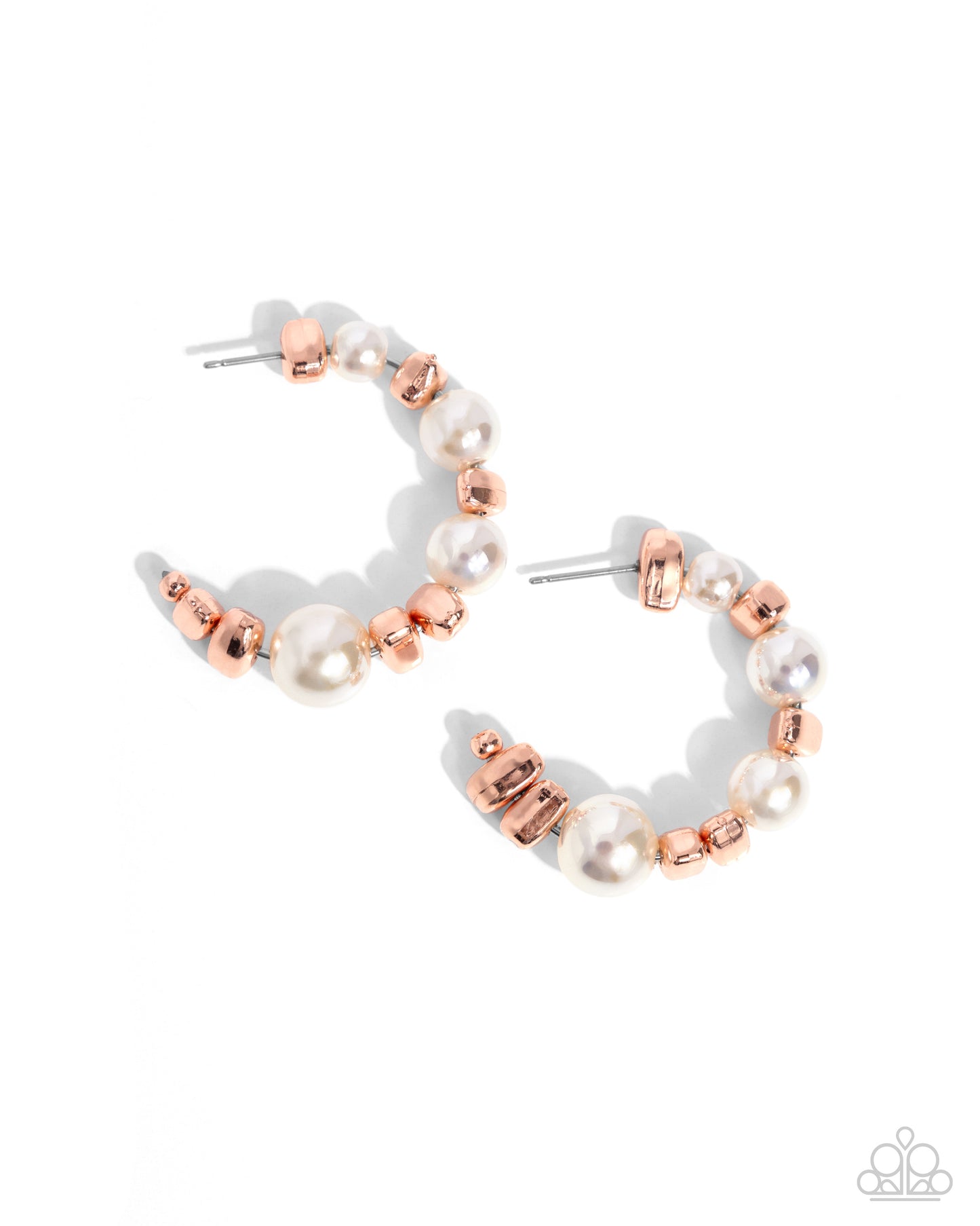 Paparazzi Playful Pearls - Copper Earrings