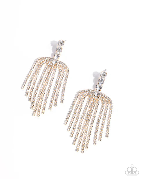 Paparazzi Tapered Twilight - Gold Earrings