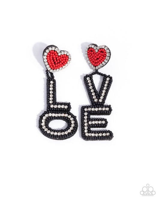 Paparazzi Visible Valentines - Black Earring