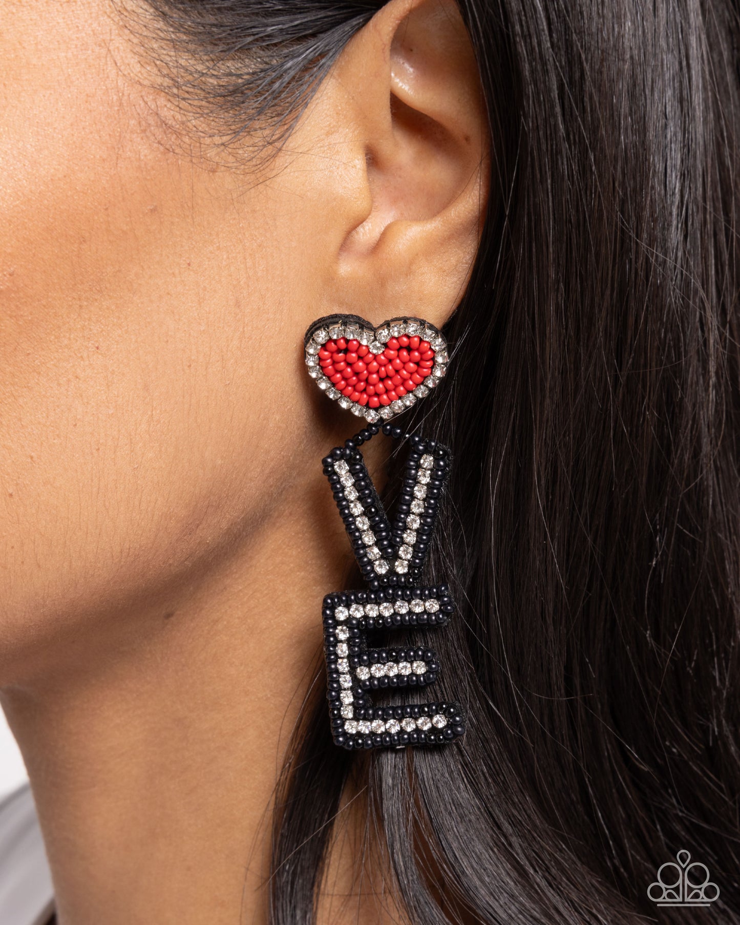 Paparazzi Visible Valentines - Black Earring