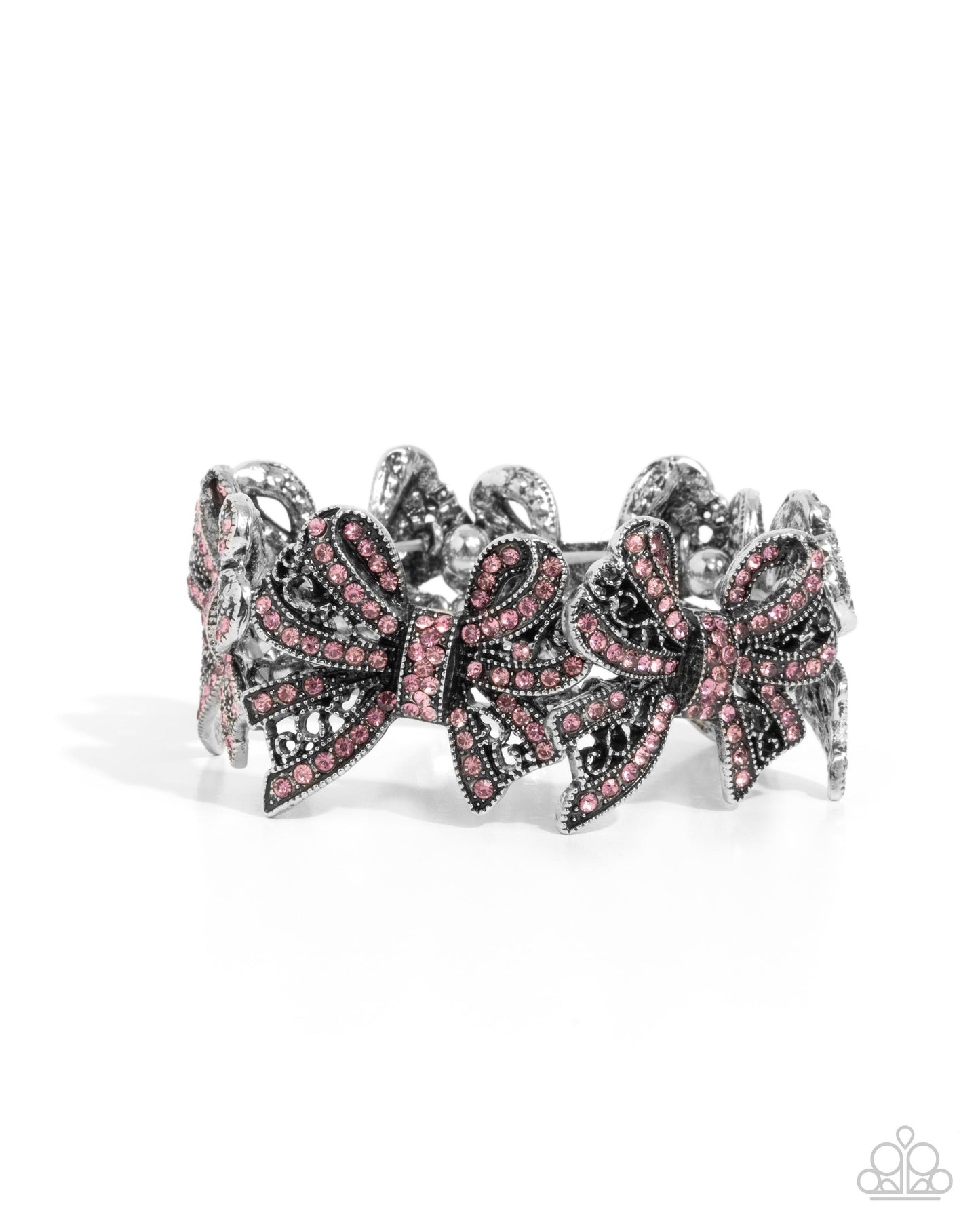 Paparazzi French Flourish - Pink Bow Bracelet