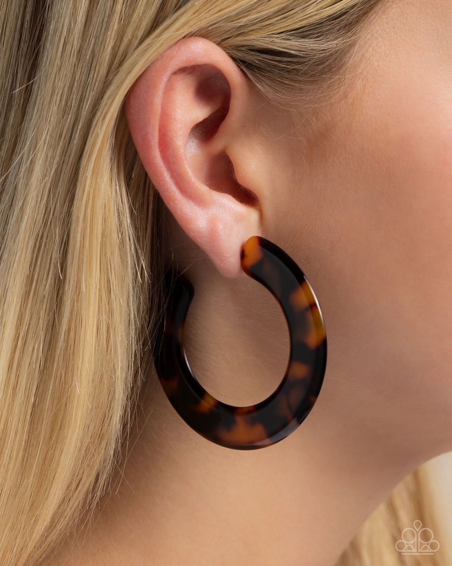 Paparazzi Spotted Scoop - Brown Earrings