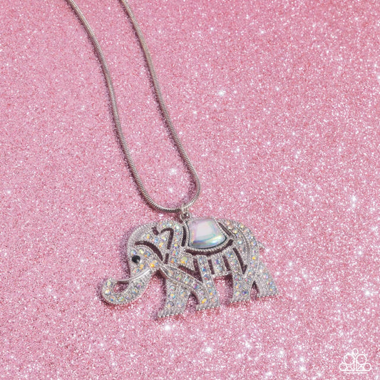 Paparazzi Unforgettable Shimmer - Multi Elephant Necklace - Empire Diamond Exclusive