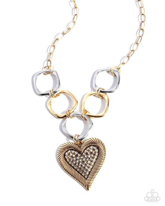 Paparazzi Focused Affection - Gold Necklace