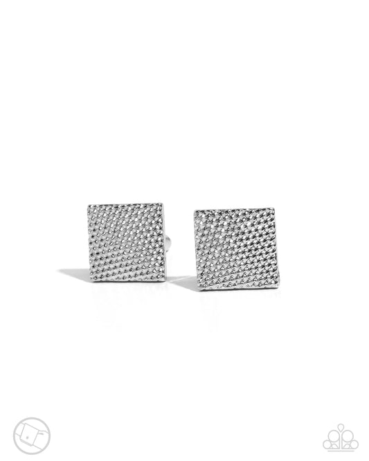 Paparazzi Shimmery Strength - Silver Cuff Link