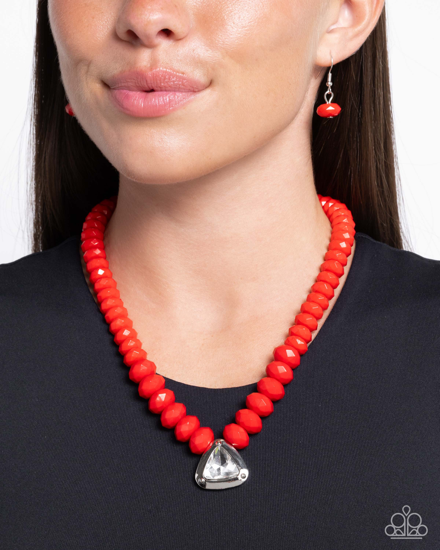 Paparazzi Trailblazing Triangle - Red Triangle Necklace