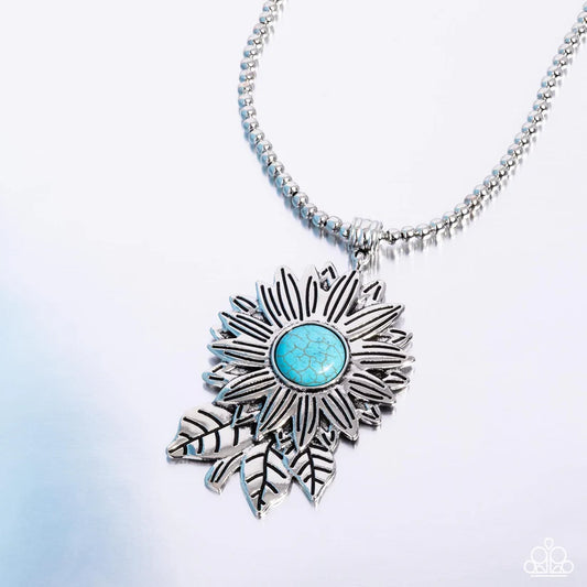 Paparazzi Sunflower Solstice - Blue Necklace - Empire Diamond Exclusive