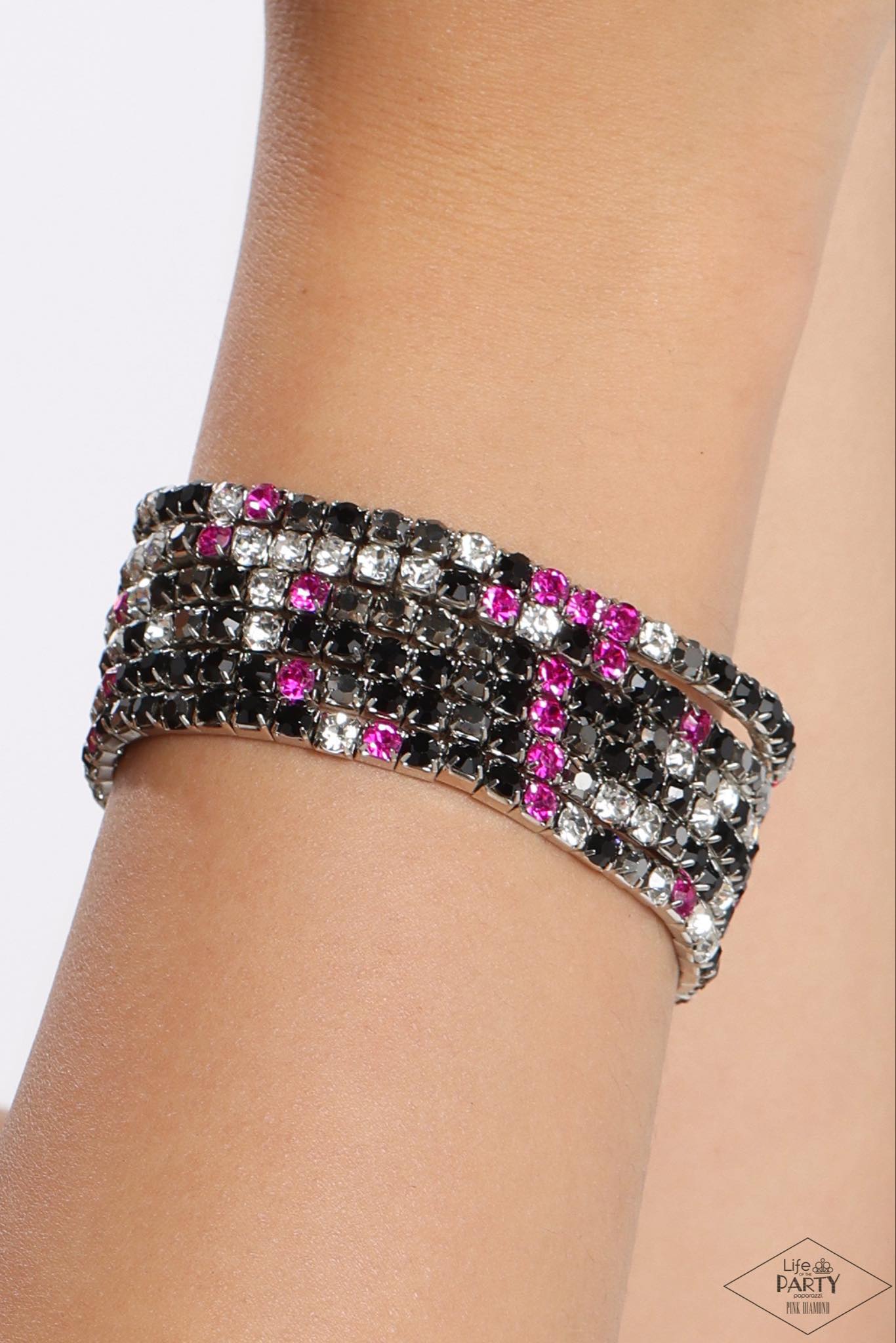 Paparazzi Rock Candy Range - Pink/Black Multi Bracelet