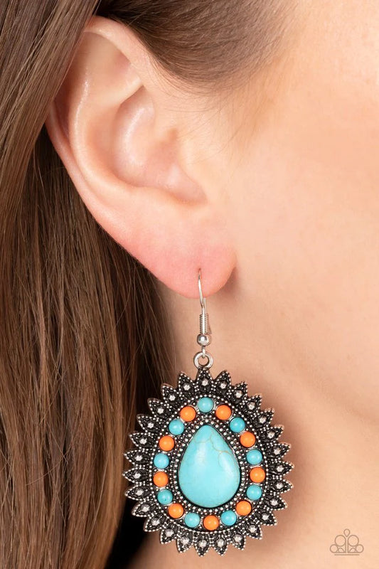 Paparazzi Sagebrush Sabbaticsl - Blue Earring Paparazzi Jewelry Images 