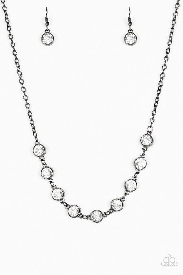Miu Miu women's black and silver rhinestone necklace with flower penda –  Loop Generation