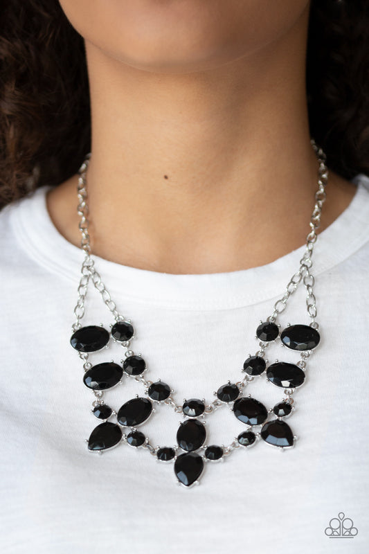 Paparazzi Goddess Glow - Black Teardrop Necklace - A Finishing Touch 