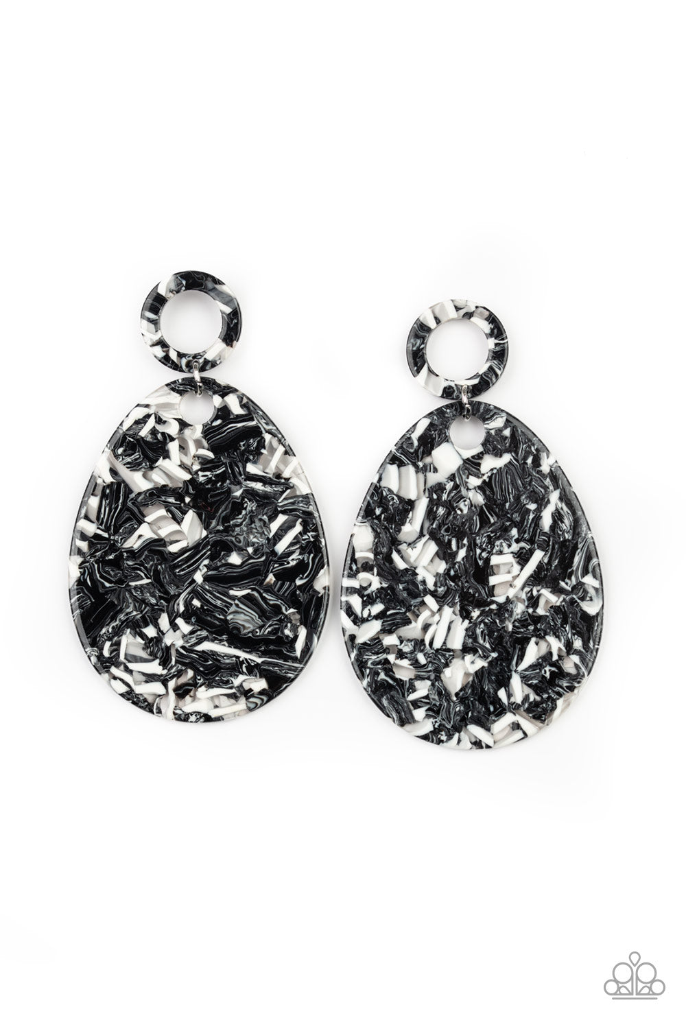 Paparazzi black acrylic on sale earrings