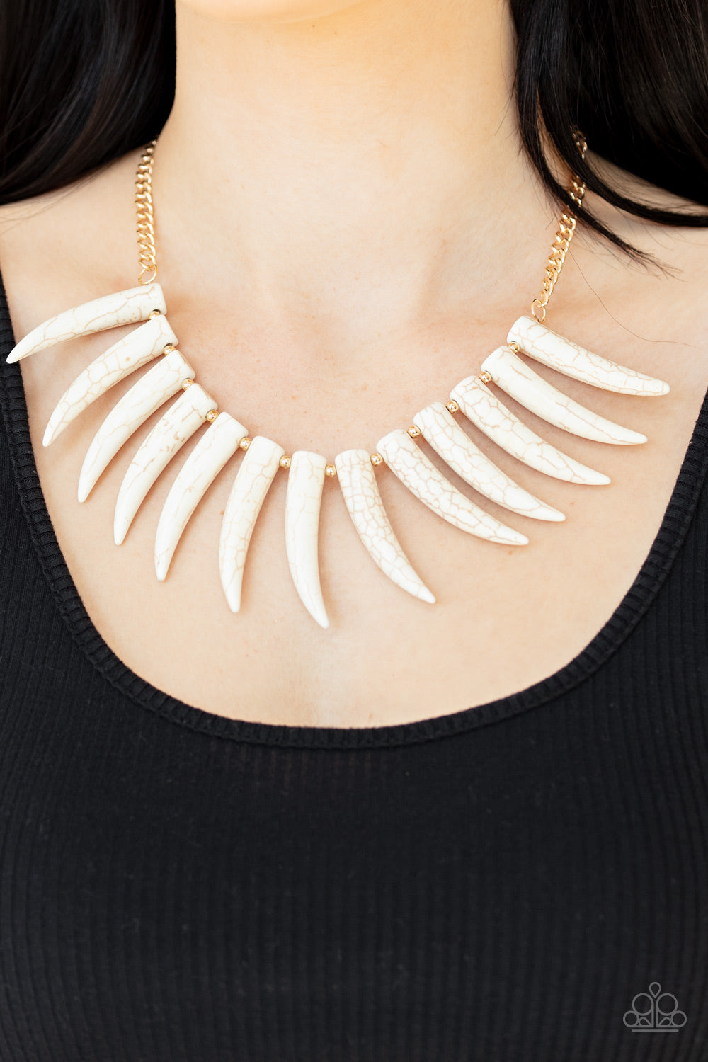 Paparazzi Tusk Tundra - White Necklace - A Finishing Touch 