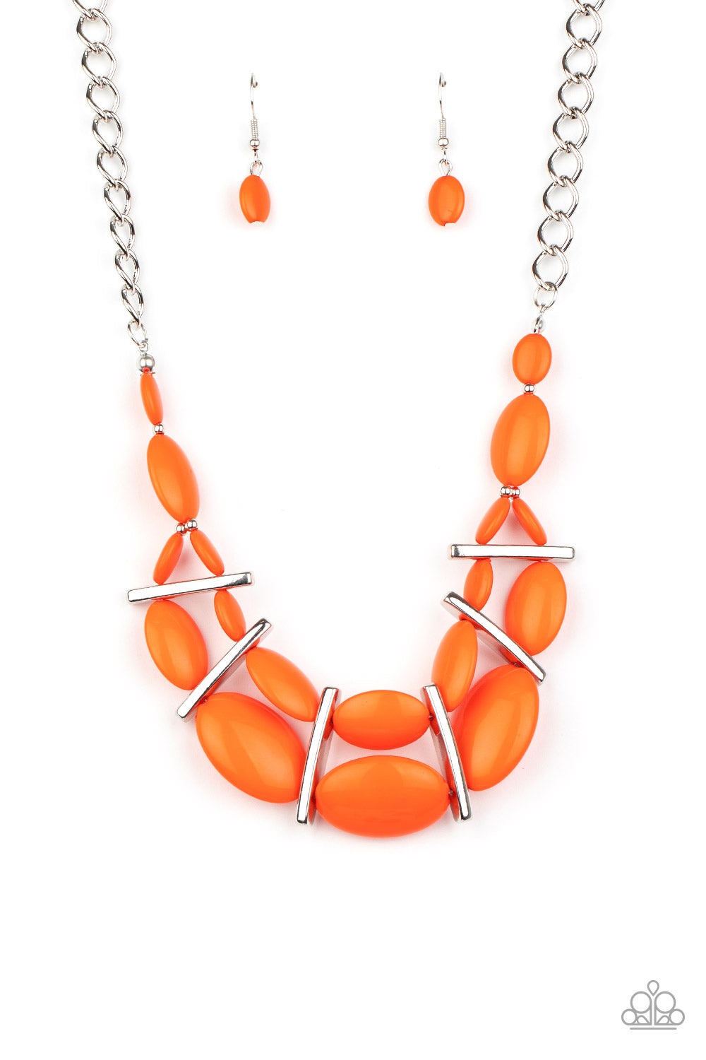 Hand-Rolled Beaded Necklace: Orange + Pink | flourFLOWER