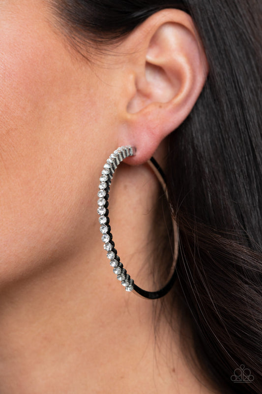 Paparazzi Making Rounds - White Hoop Earrings - A Finishing Touch Jewelry