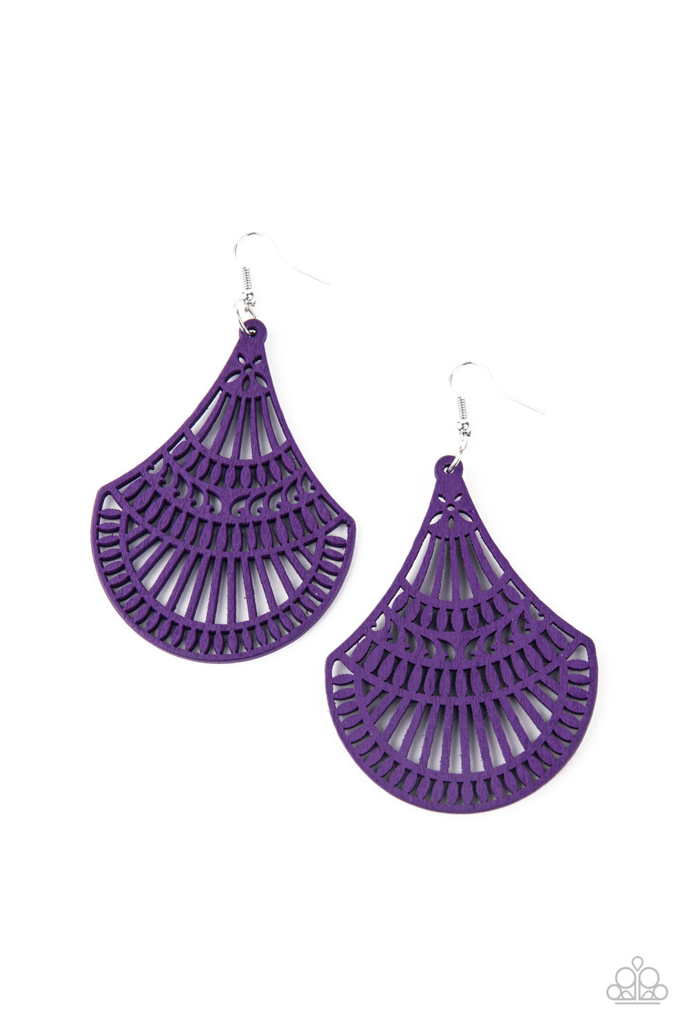 Purple wood earrings deals paparazzi