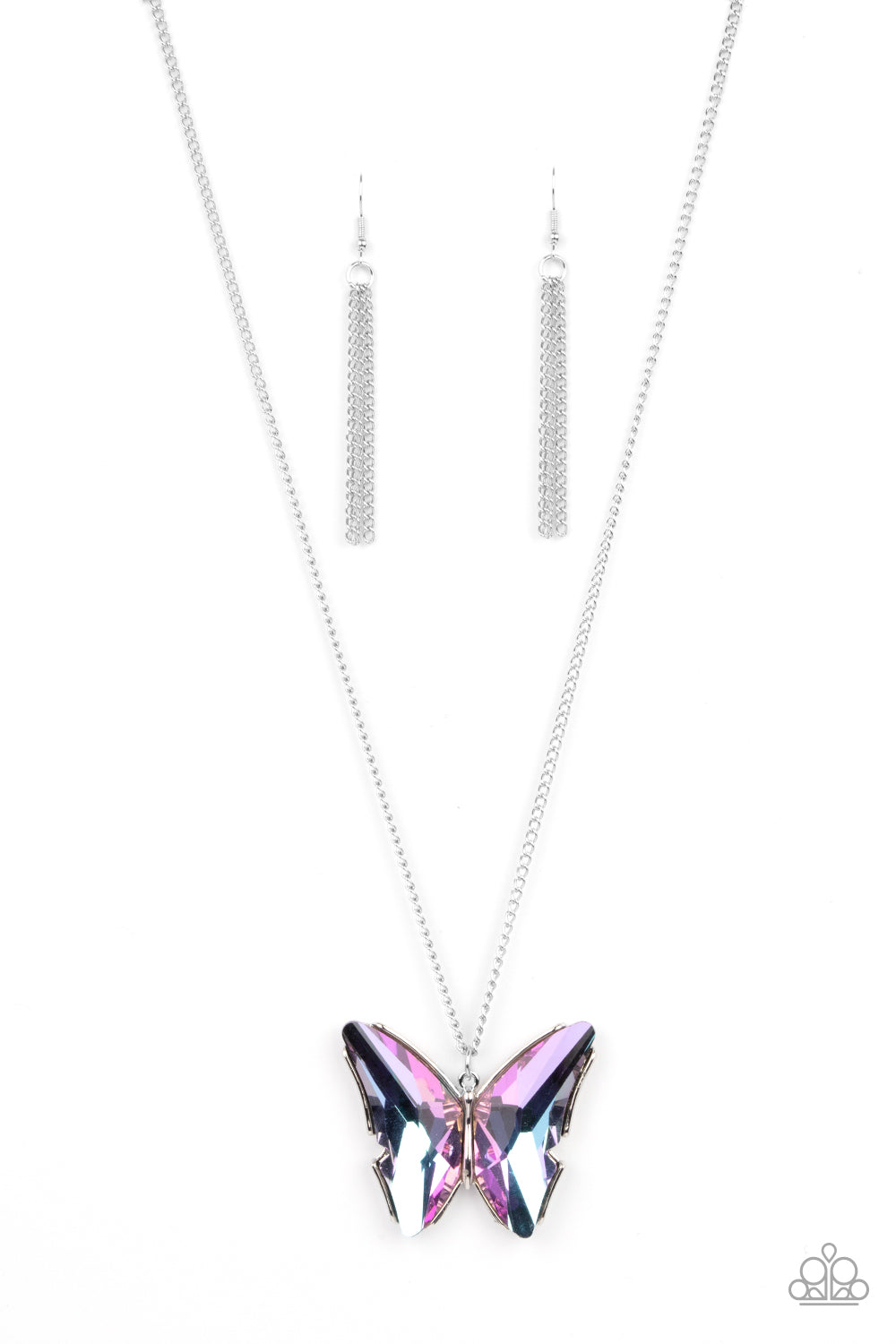 Paparazzi The Social Butterfly Effect - Purple Necklace - June 2021 Life Of The Party Exclusive - A Finishing Touch Jewelry