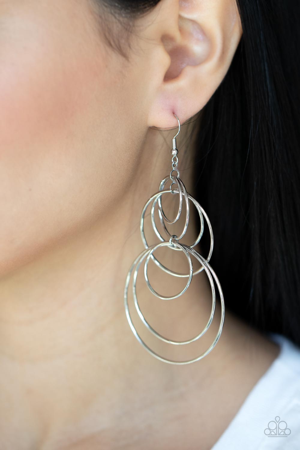 Paparazzi I Feel Dizzy - Silver Earrings - A Finishing Touch Jewelry