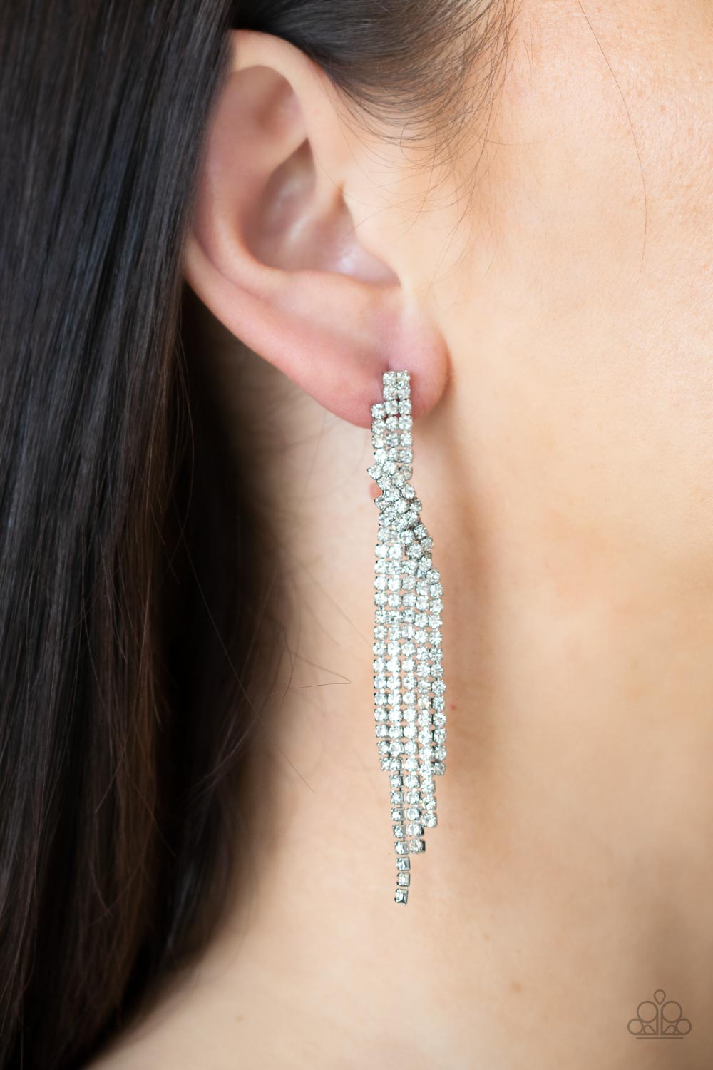 Paparazzi Cosmic Candescence - White Earrings - A Finishing Touch Jewelry