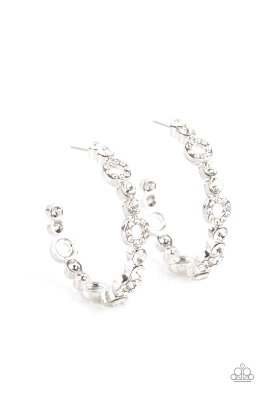 Paparazzi Swoon-Worthy Sparkle - White Earring - A Finishing Touch Jewelry