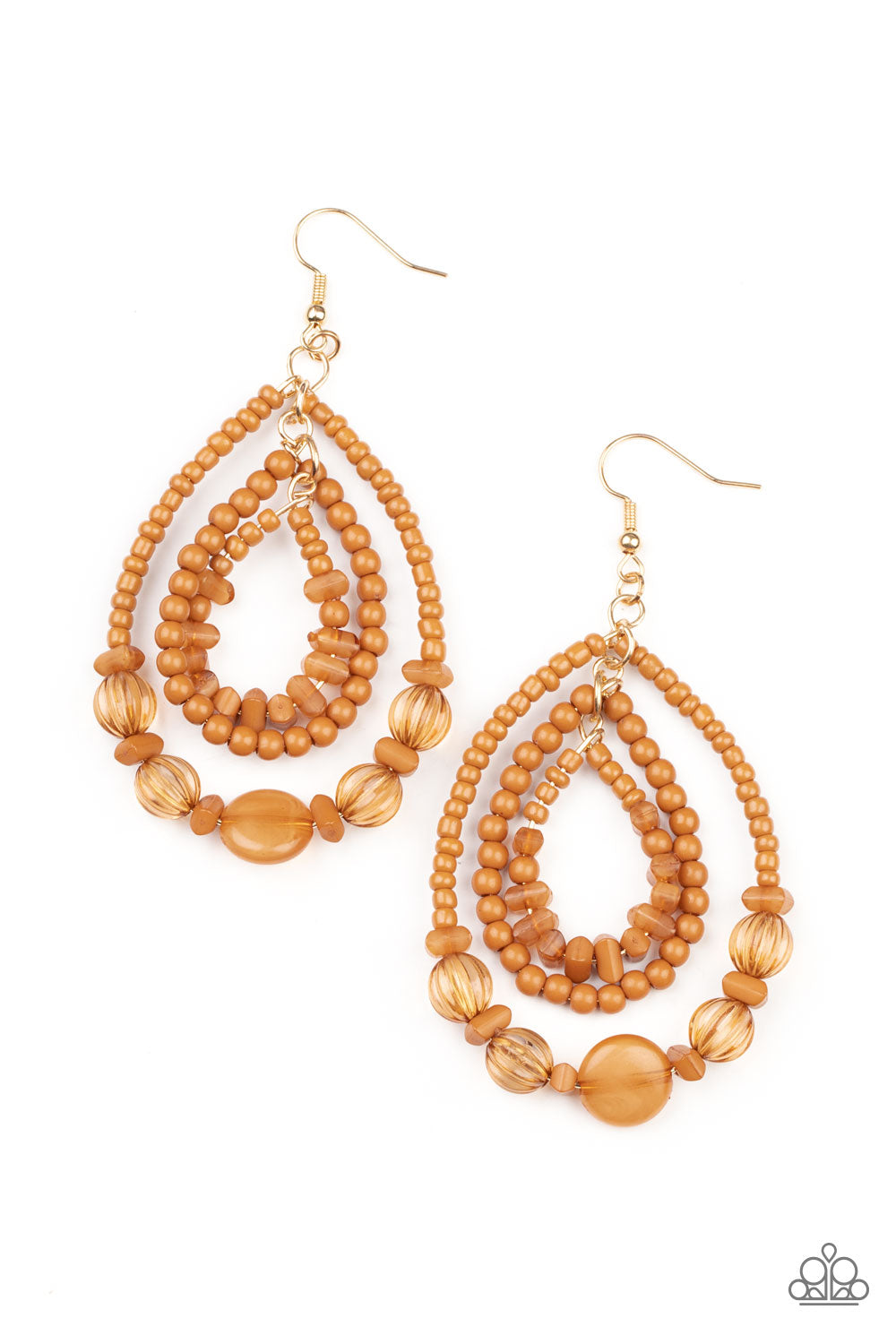 Paparazzi Prana Party - Brown Earrings - A Finishing Touch Jewelry