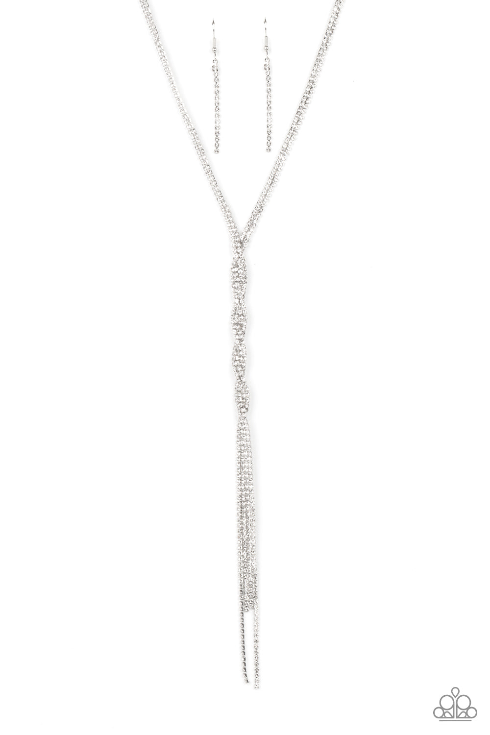 Paparazzi Impressively Icy - White Necklace - March 2022 Life Of The Party Exclusive - A Finishing Touch Jewelry