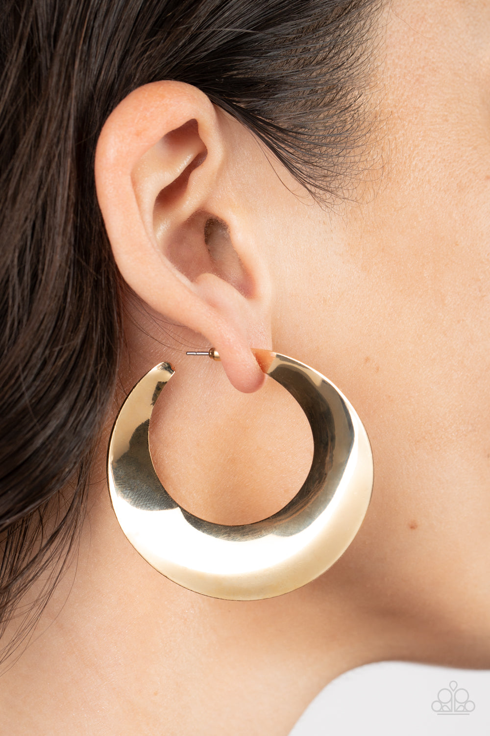 Paparazzi Power Curves - Gold Earrings - A Finishing Touch Jewelry