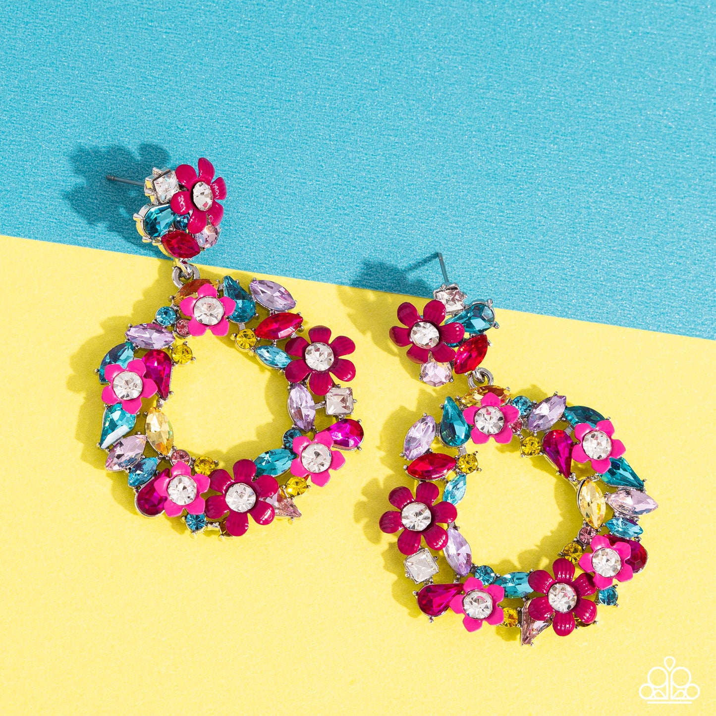 Paparazzi Wreathed in Wildflowers - Pink Multi Earrings