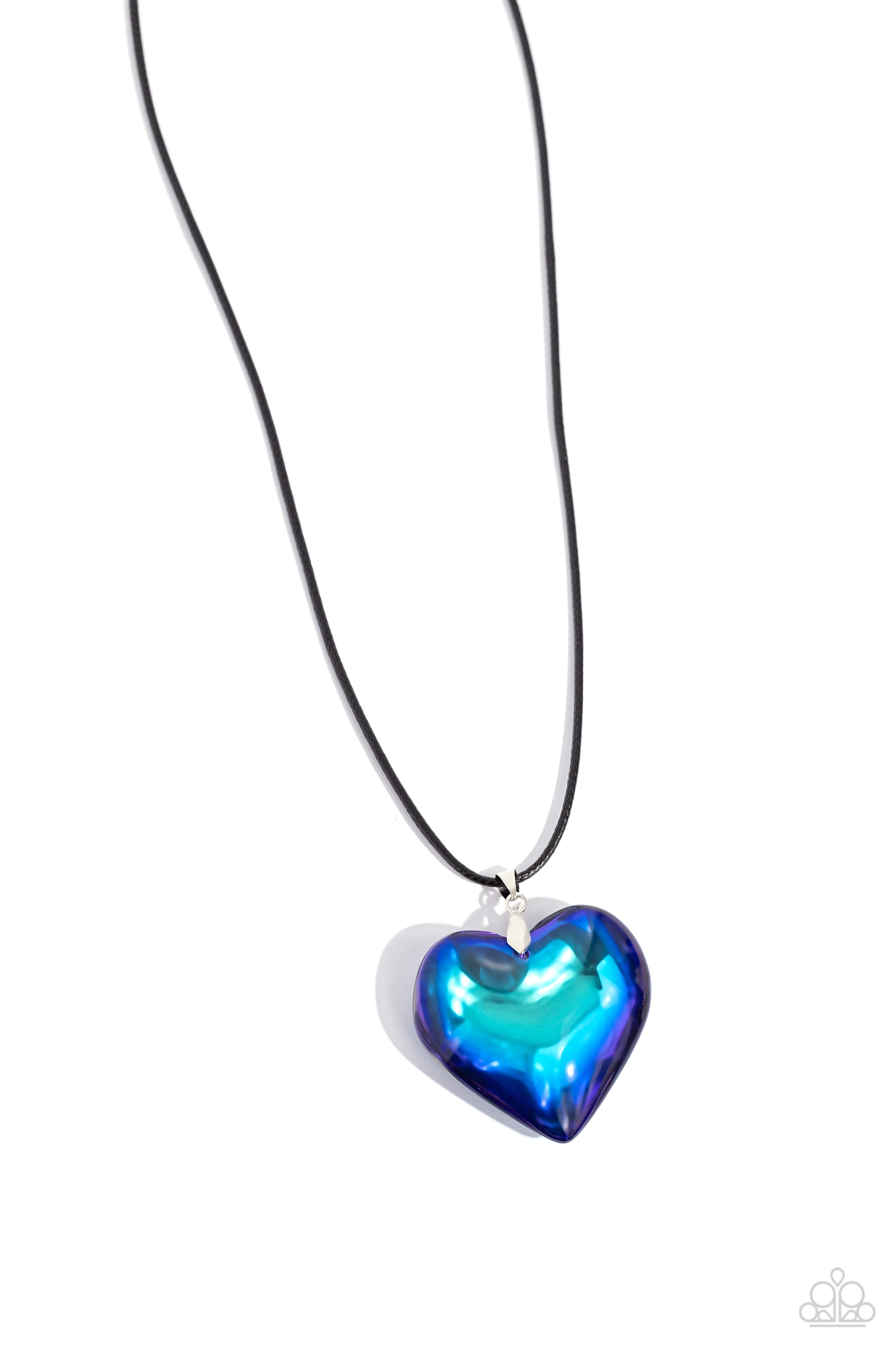 Paparazzi blue deals heart necklace