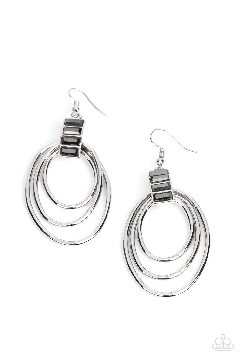 Paparazzi Intergalactic Glamour - Silver Earring - A Finishing Touch Jewelry