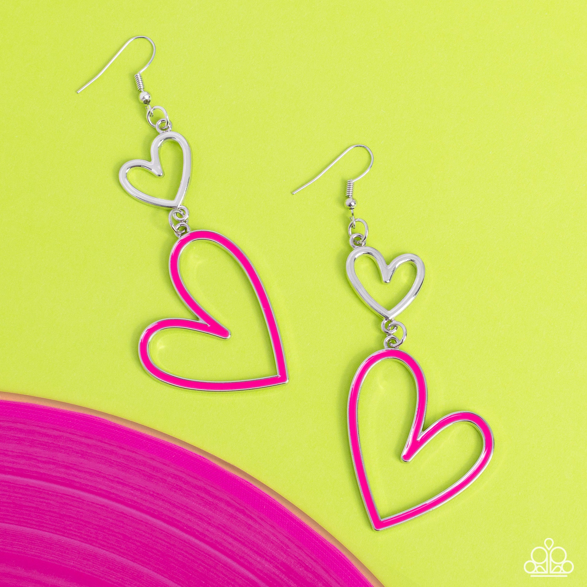 Heart Jewelry - Paparazzi Pristine Pizzazz - Pink Heart Earrings