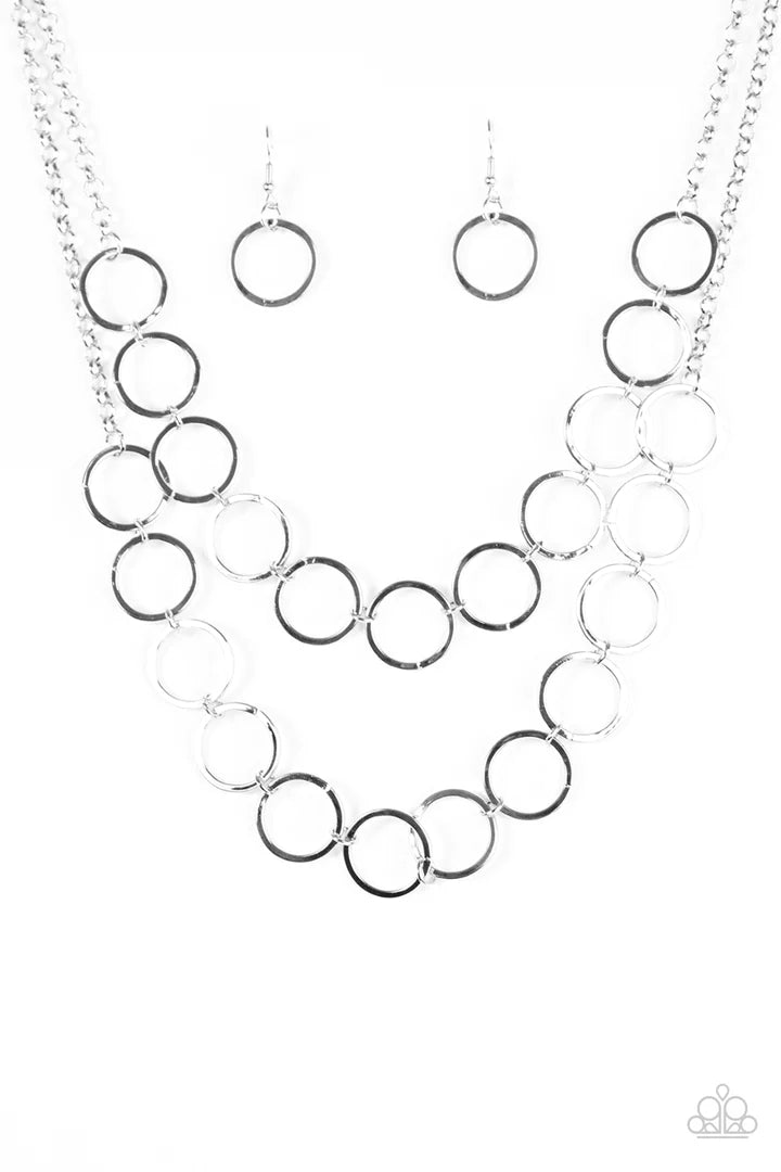 Paparazzi Bling The Alarm - Silver Necklace