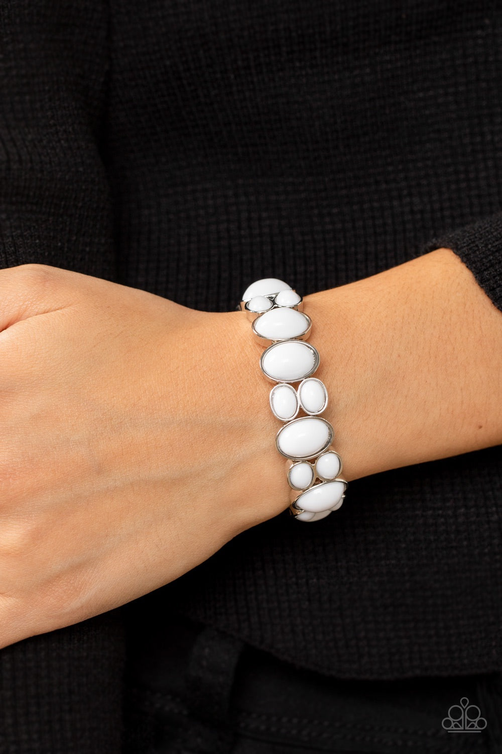 Paparazzi Tic Tac Dance - White Bracelet - A Finishing Touch Jewelry