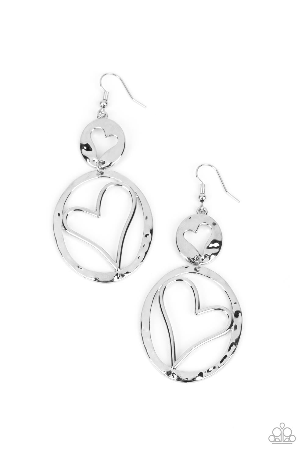 Paparazzi Enchanting Echo - Silver Earrings -Paparazzi Jewelry Imaged