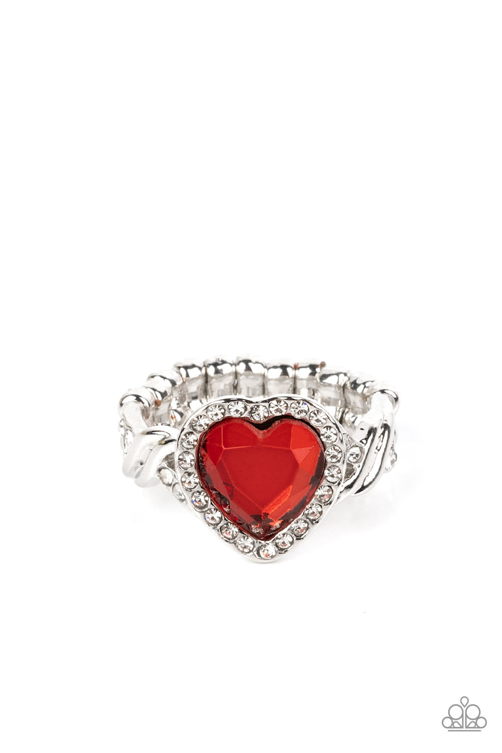 Vintage Ring Red and Clear Swarovski Crystals Heart Ring 18k Gold Womans  Antique R3140 | PVD Vintage Jewelry