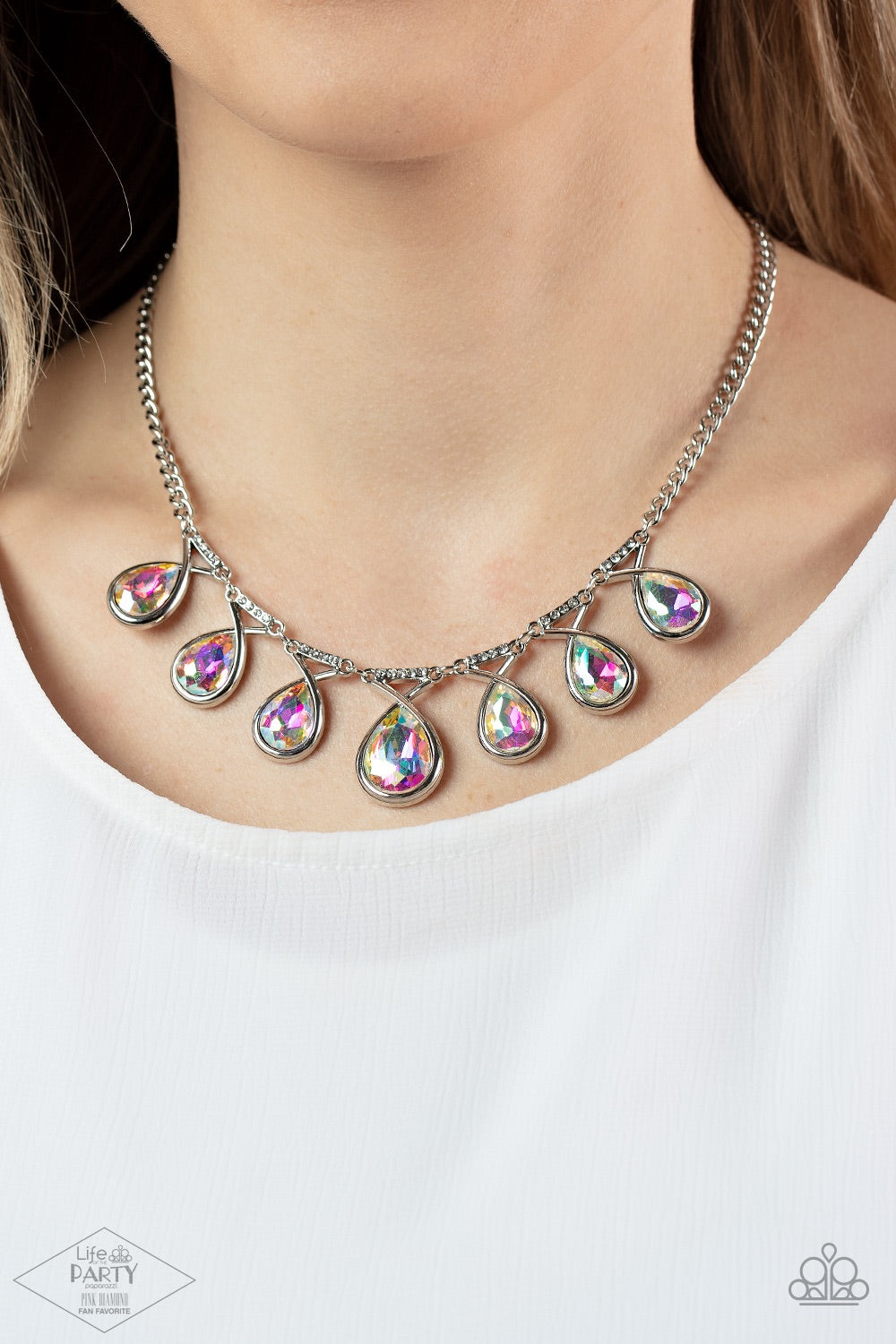 Paparazzi Love At Fierce Sight - Multi Necklace- Pink Diamond Life of the Party - A Finishing Touch Jewelry