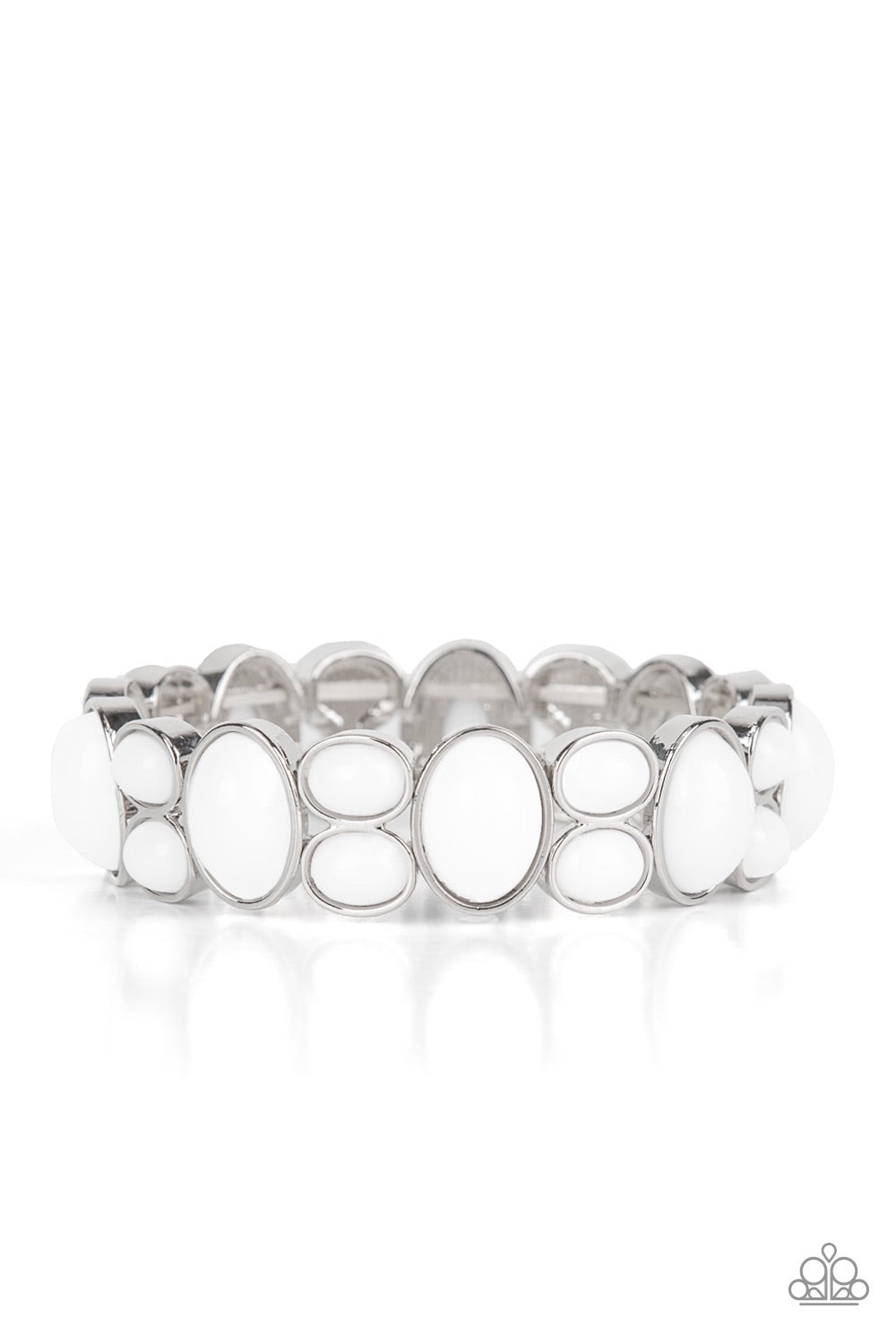 Paparazzi Tic Tac Dance - White Bracelet - A Finishing Touch Jewelry