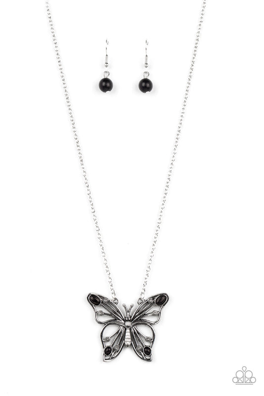 Paparazzi Badlands Butterfly - Black Necklace - A Finishing Touch Jewelry