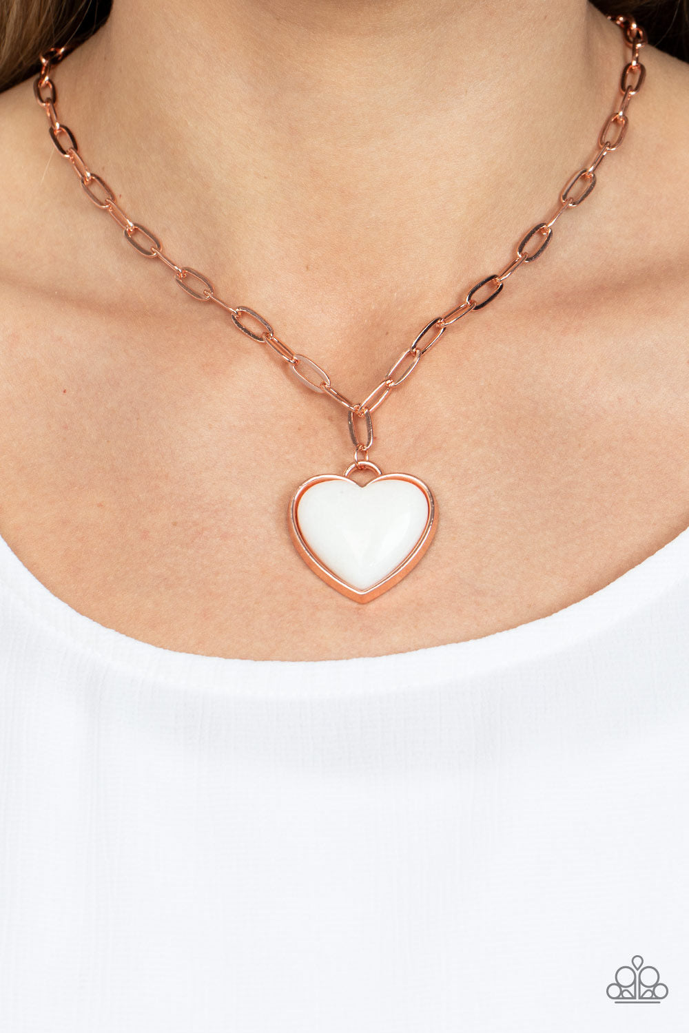 Copper heart sale necklace paparazzi