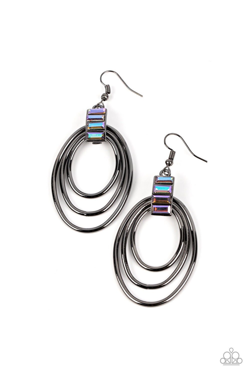 Paparazzi Intergalactic Glamour - Black Earring - A Finishing Touch Jewelry