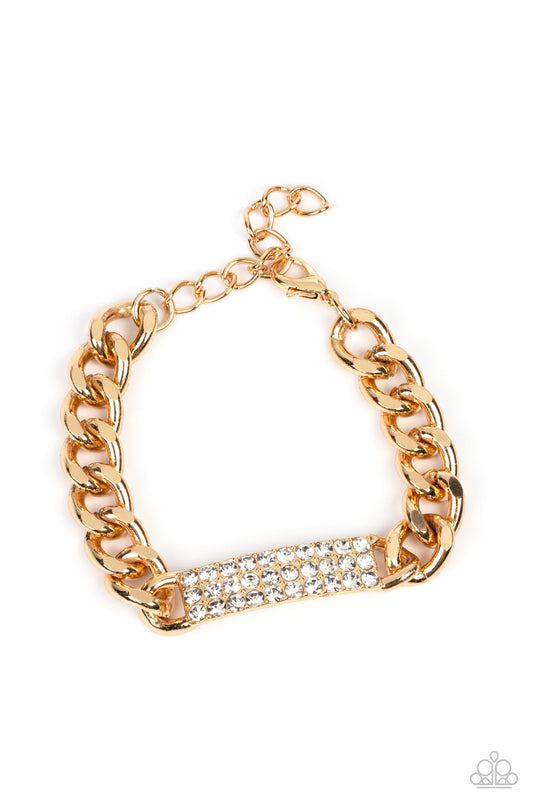 Paparazzi Icy Impact - Gold Bracelet-Paparazzi Jewelry Images 